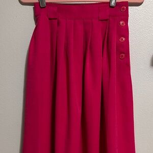 Counterparts Women's Paneled Skirt Unique Side Button Gorge Magenta Shade Sz 10